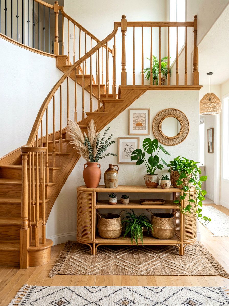 Boho Console Behind Stairs - 30 console behind stairs ideas