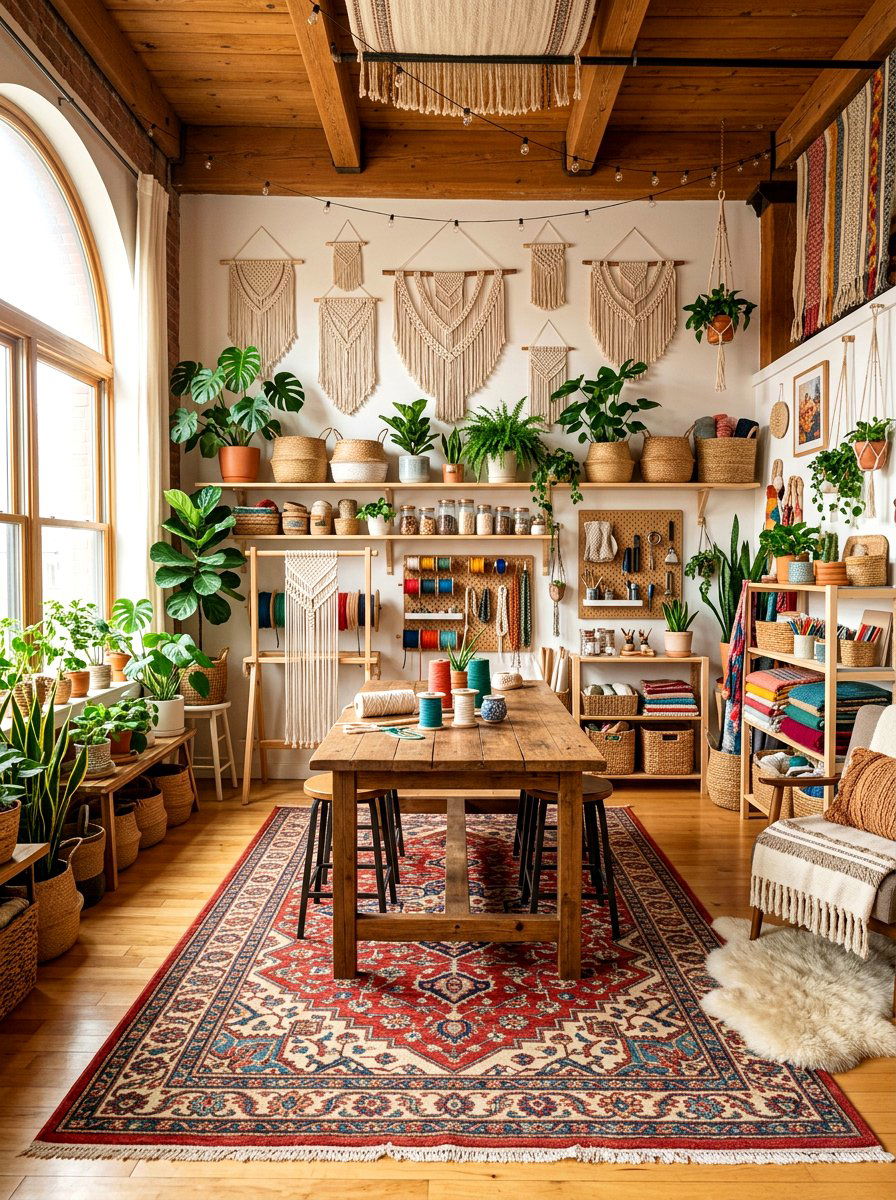 Boho Craft Studio - 30 scrapbook room ideas