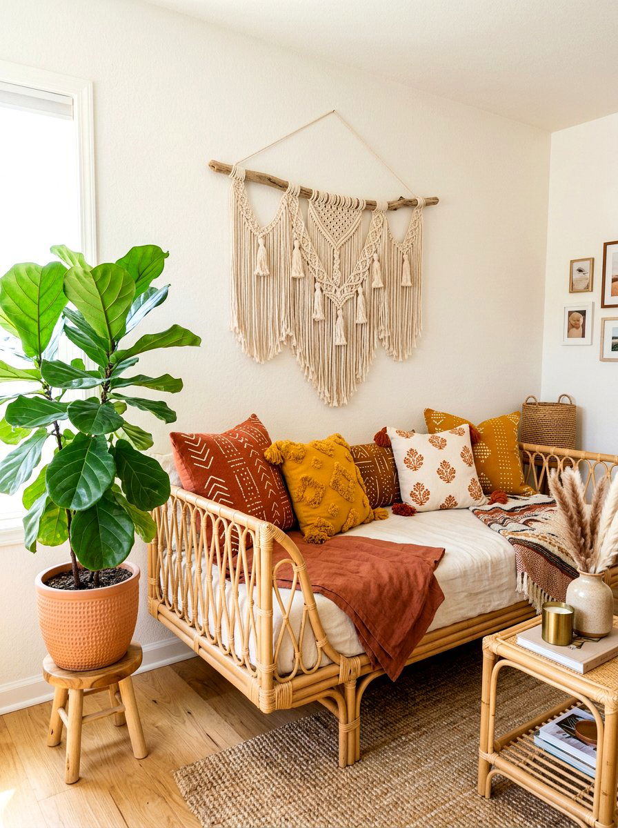 Boho Daybed - 30 built in daybed nook ideas
