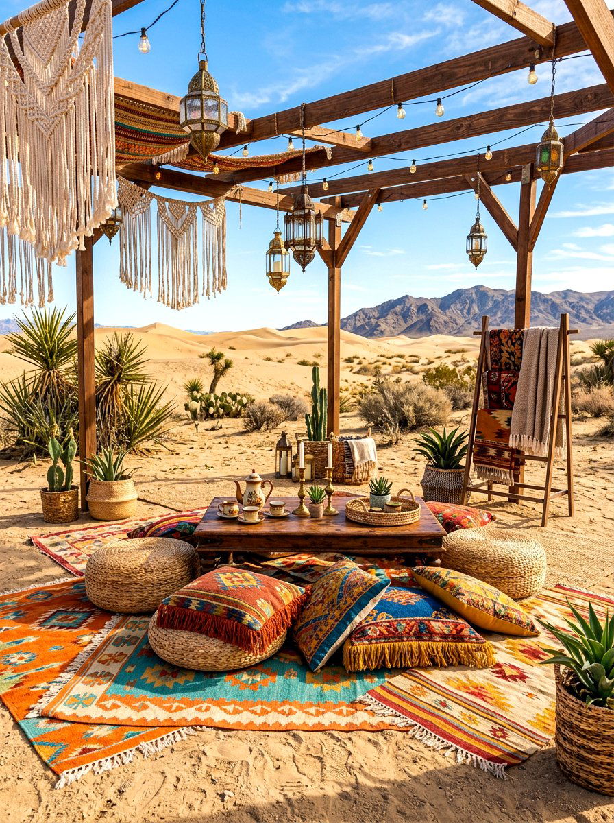 Boho Desert Lounge - 30 desert patio ideas