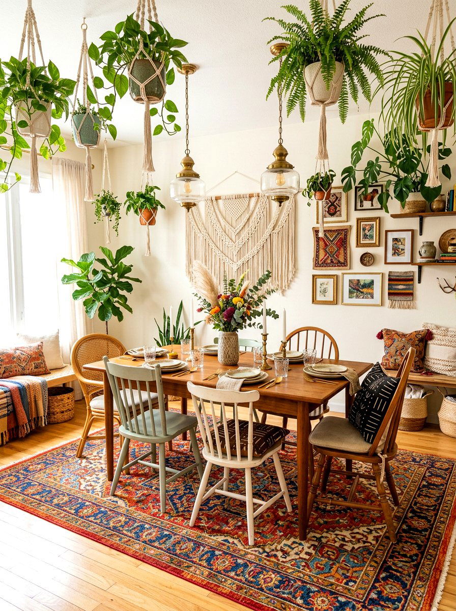 Boho Dining Decor - 30 breakfast room ideas