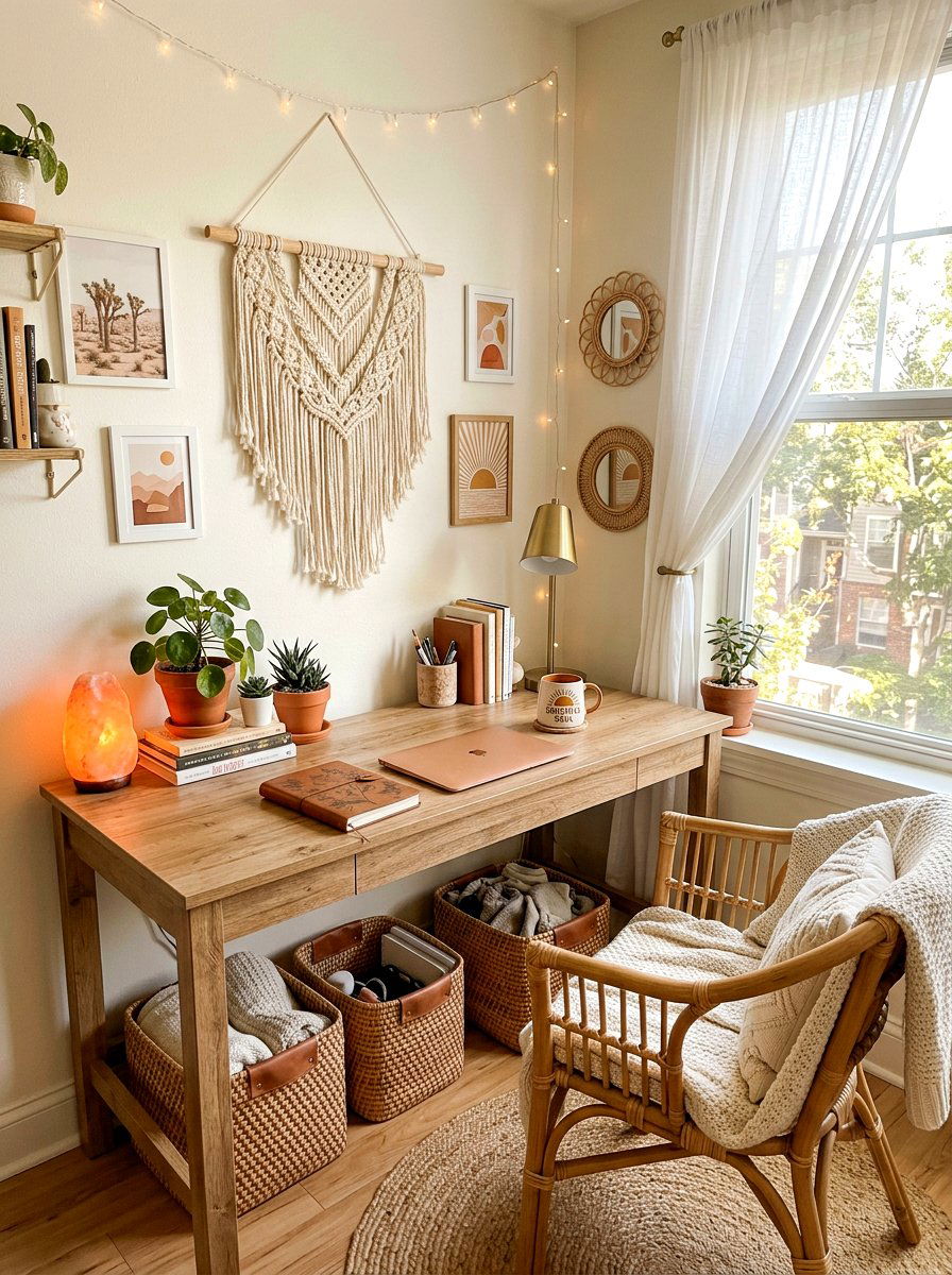 Boho Dorm Desk - 30 dorm desk ideas