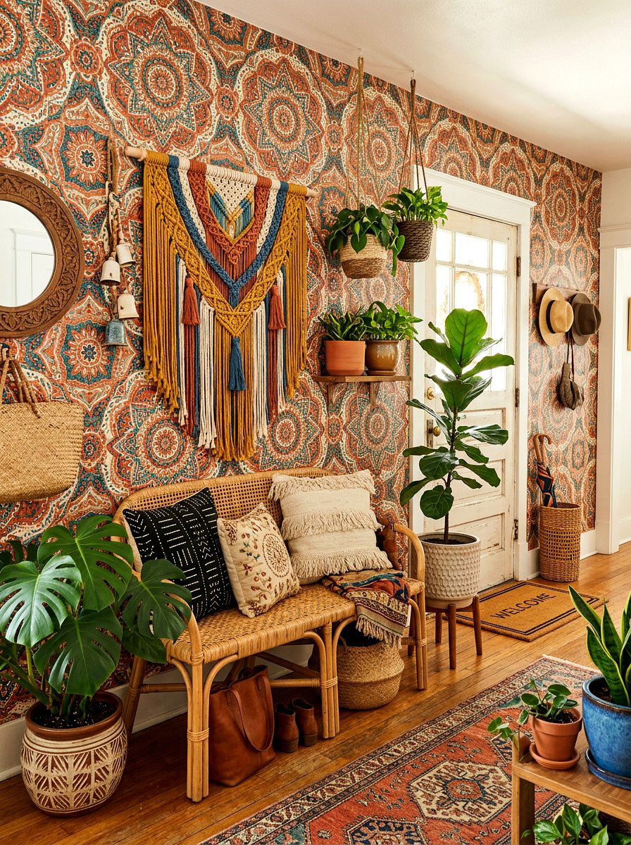 Boho Entry Wallpaper - 30 entry wallpaper ideas