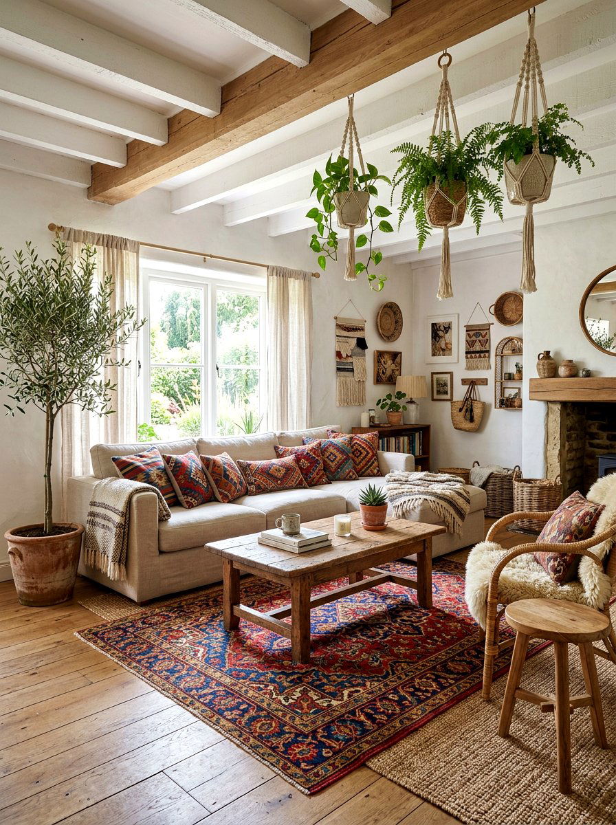 Boho Farmhouse Living Room - 30 farmhouse living room ideas