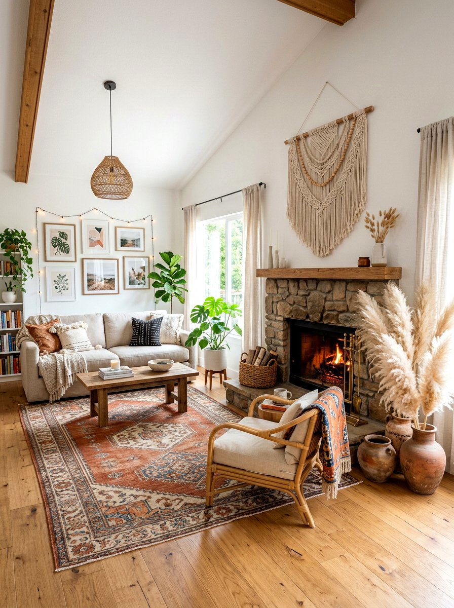 Boho Fireplace Decor - 30 mantel shelf styling ideas