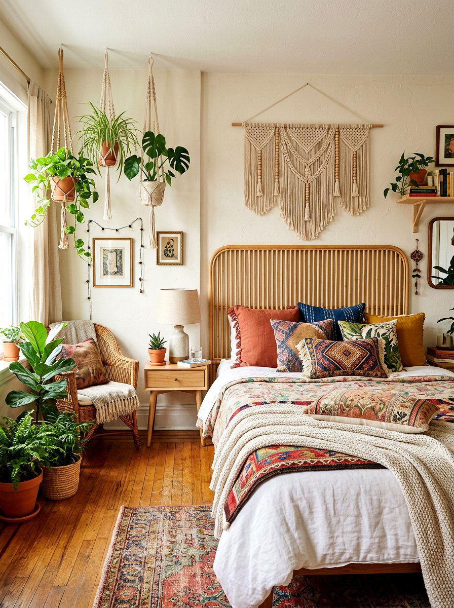 Boho Fluted Headboard - 30 fluted headboard ideas