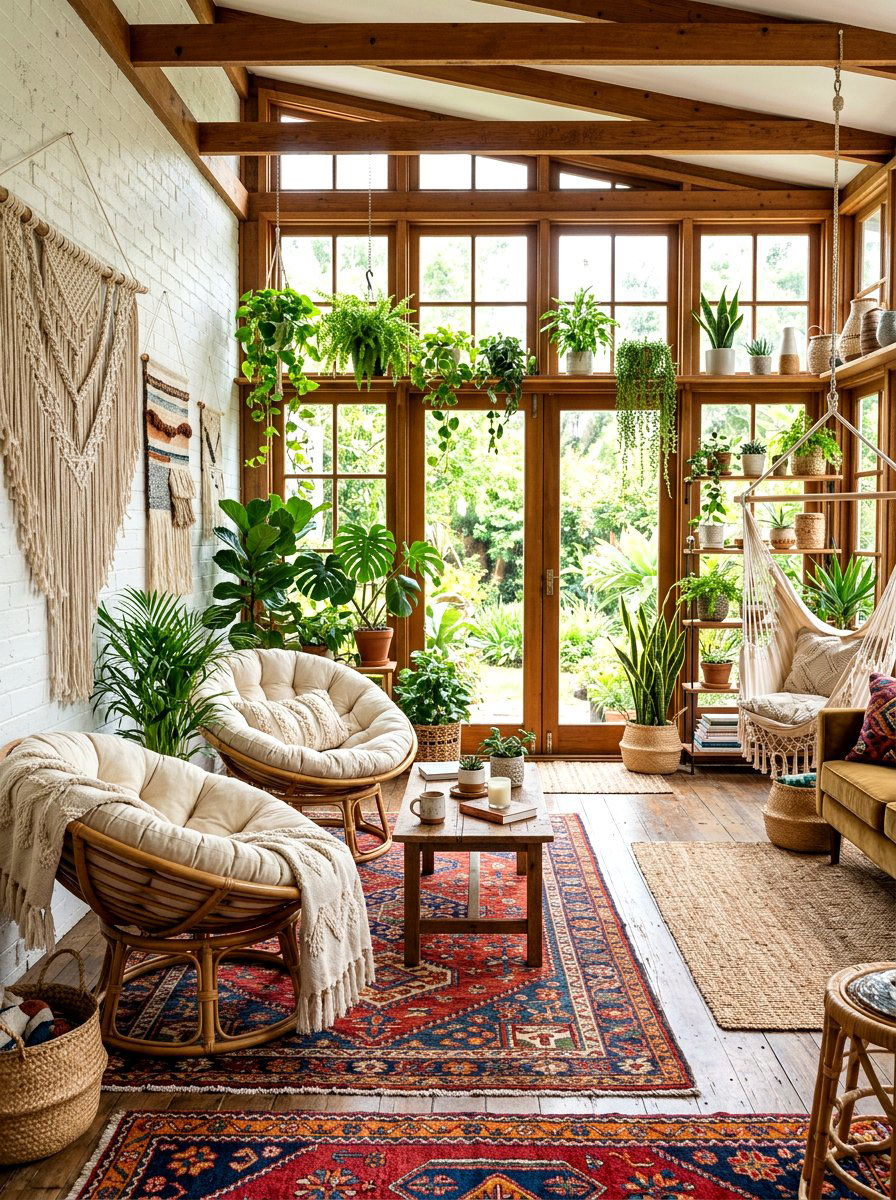 Boho Getaway Sunroom - 30 vacation home vibe ideas