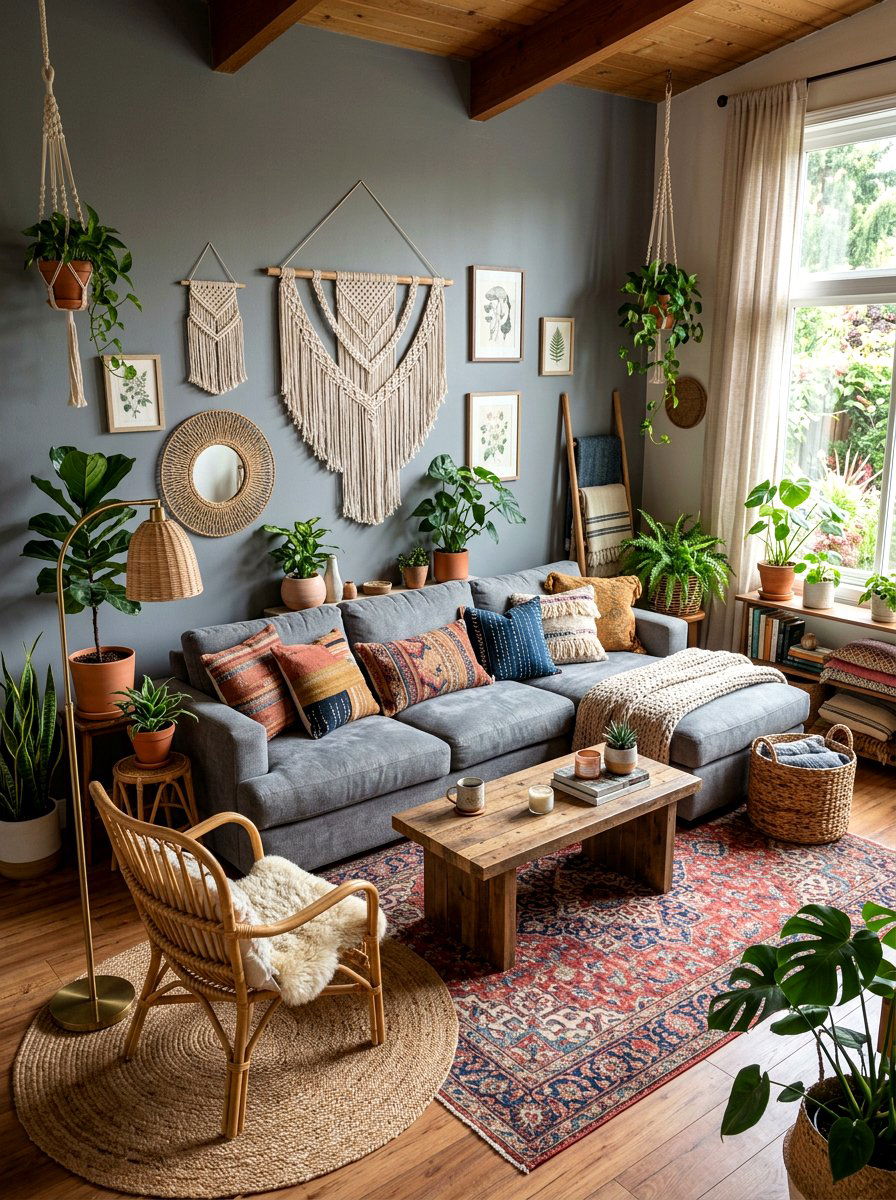 Boho Gray Living Room Accessories - 30 steel gray living room ideas