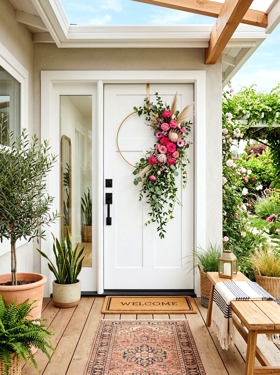 Boho Hoop - 30 summer wreath ideas