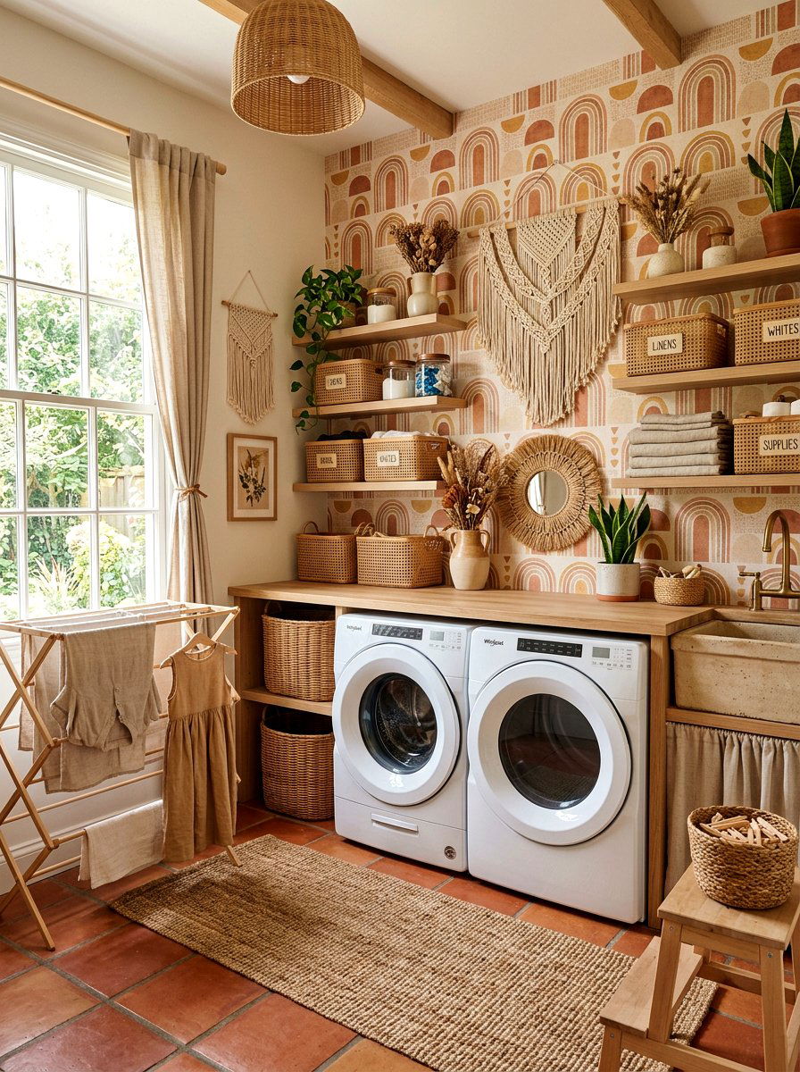Boho Laundry Room Wallpaper - 30 laundry room wallpaper ideas