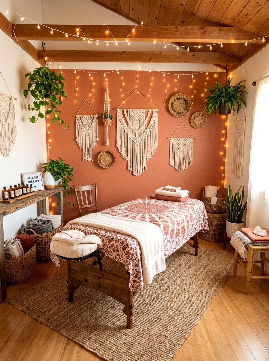 Boho Massage Corner - 30 massage corner ideas