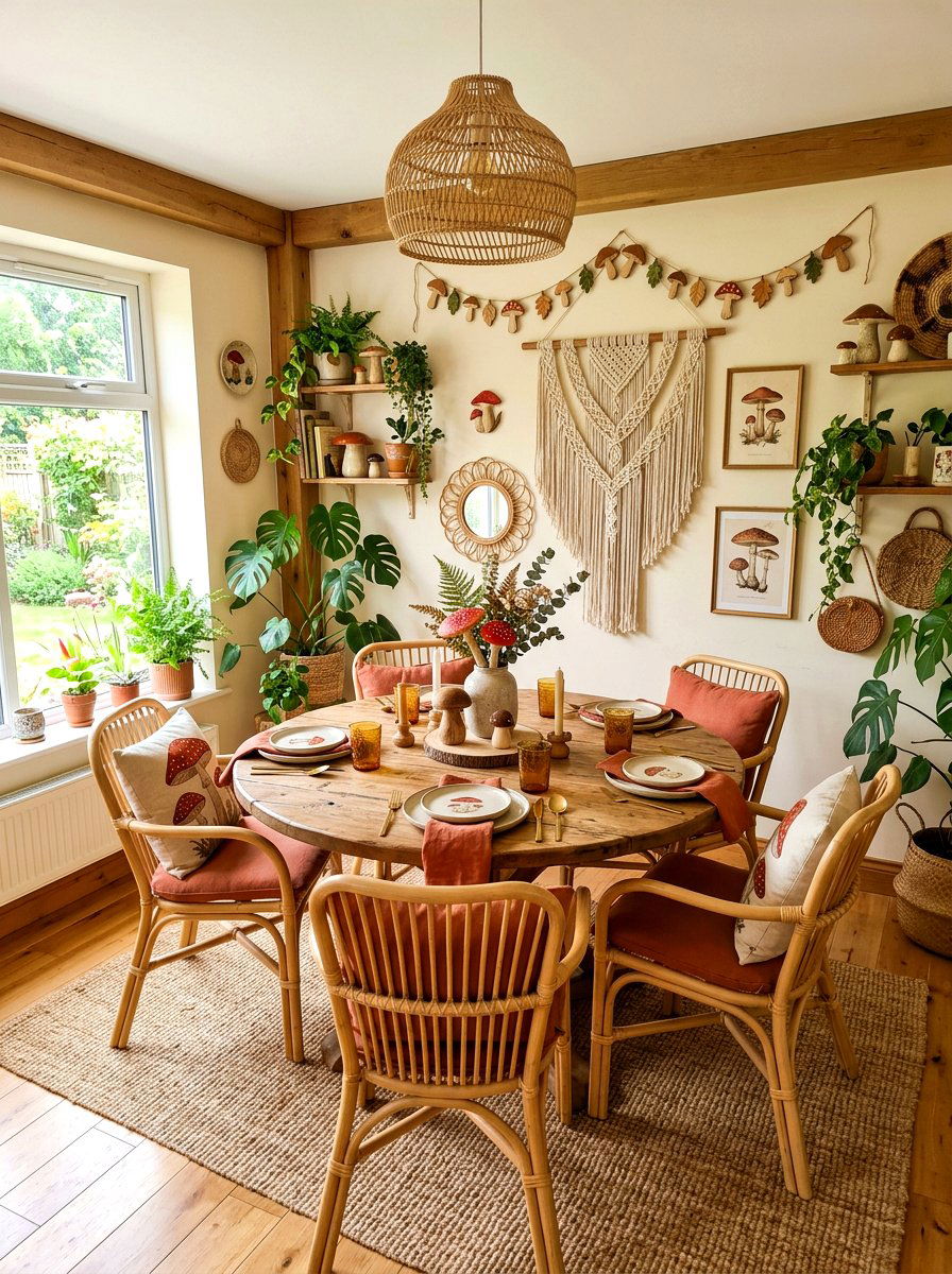 Boho Mushroom Dining Room - 30 mushroom dining room ideas