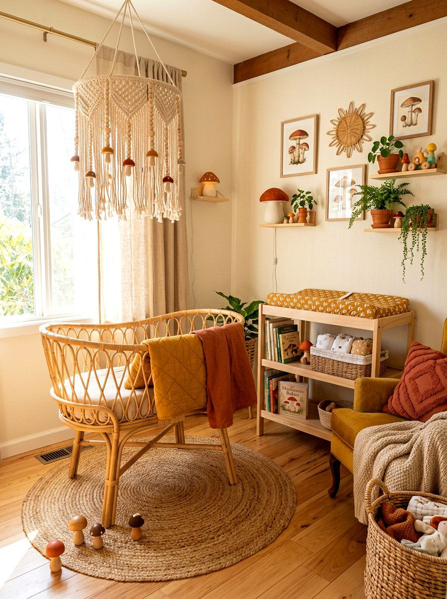 Boho Mushroom Nursery - 30 mushroom nursery ideas