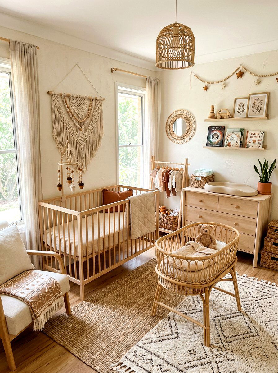 Boho Nursery - 30 minimalist nursery ideas