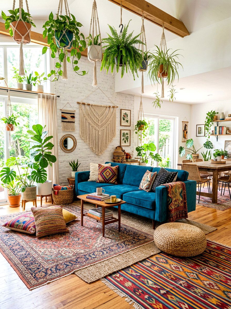 Boho Open Concept Living Room - 30 open concept living room ideas