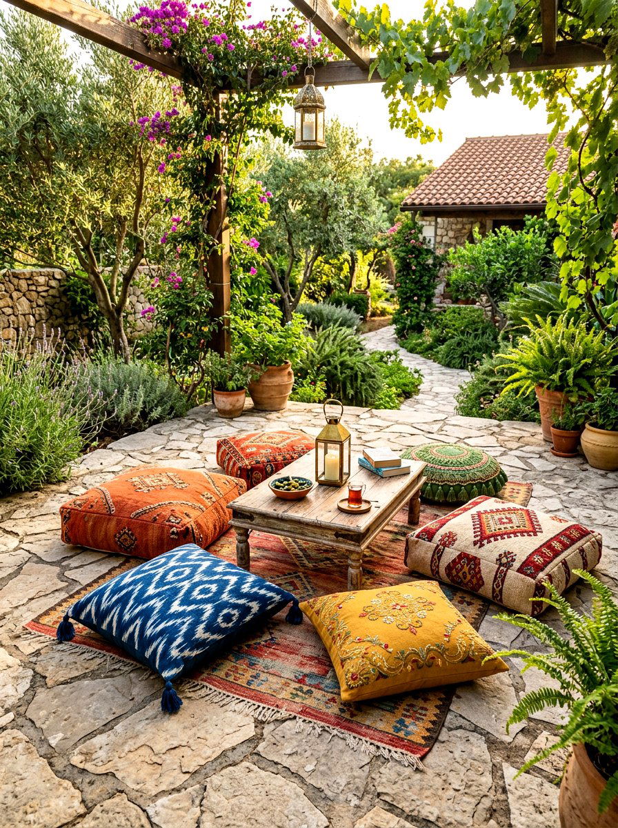 Boho Outdoor Floor Pillow - 30 outdoor floor pillow ideas aesthetic