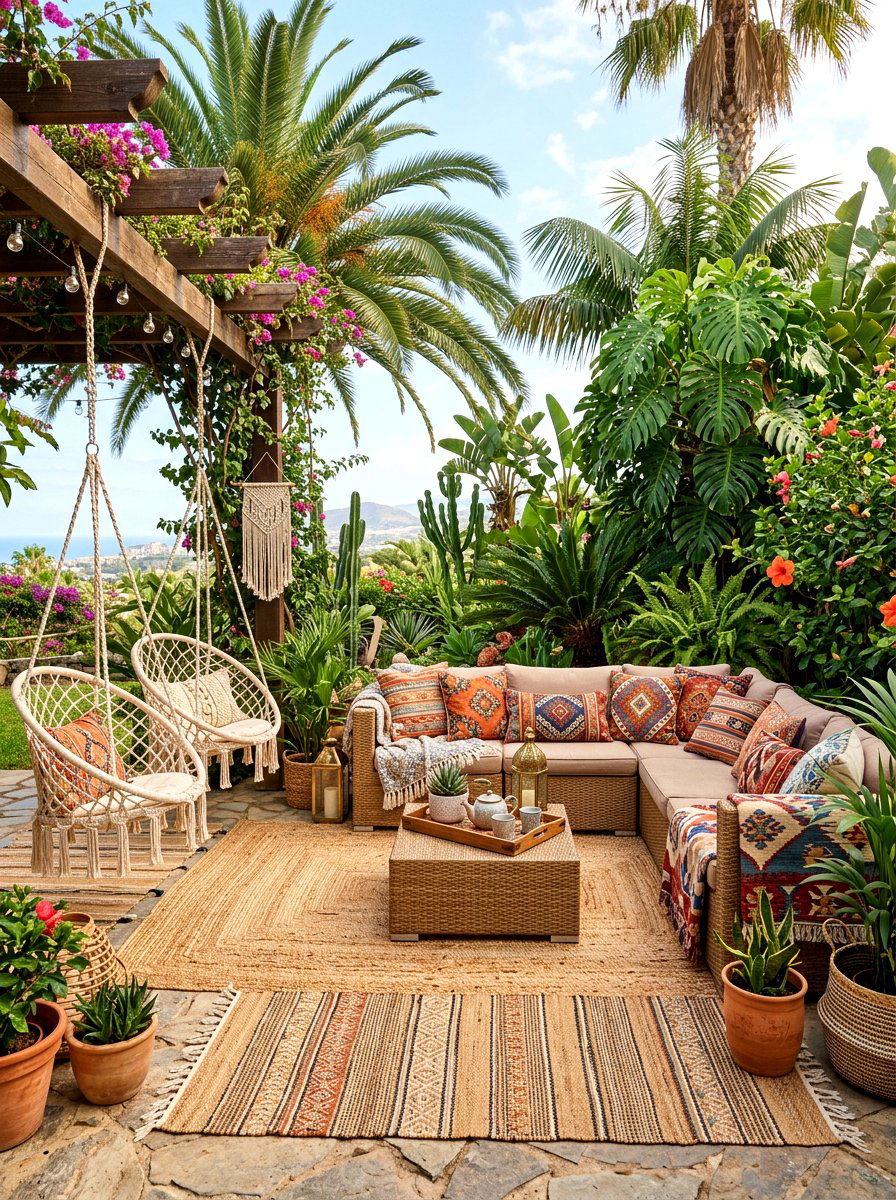 Boho Outdoor Lounge - 30 outdoor sectional ideas