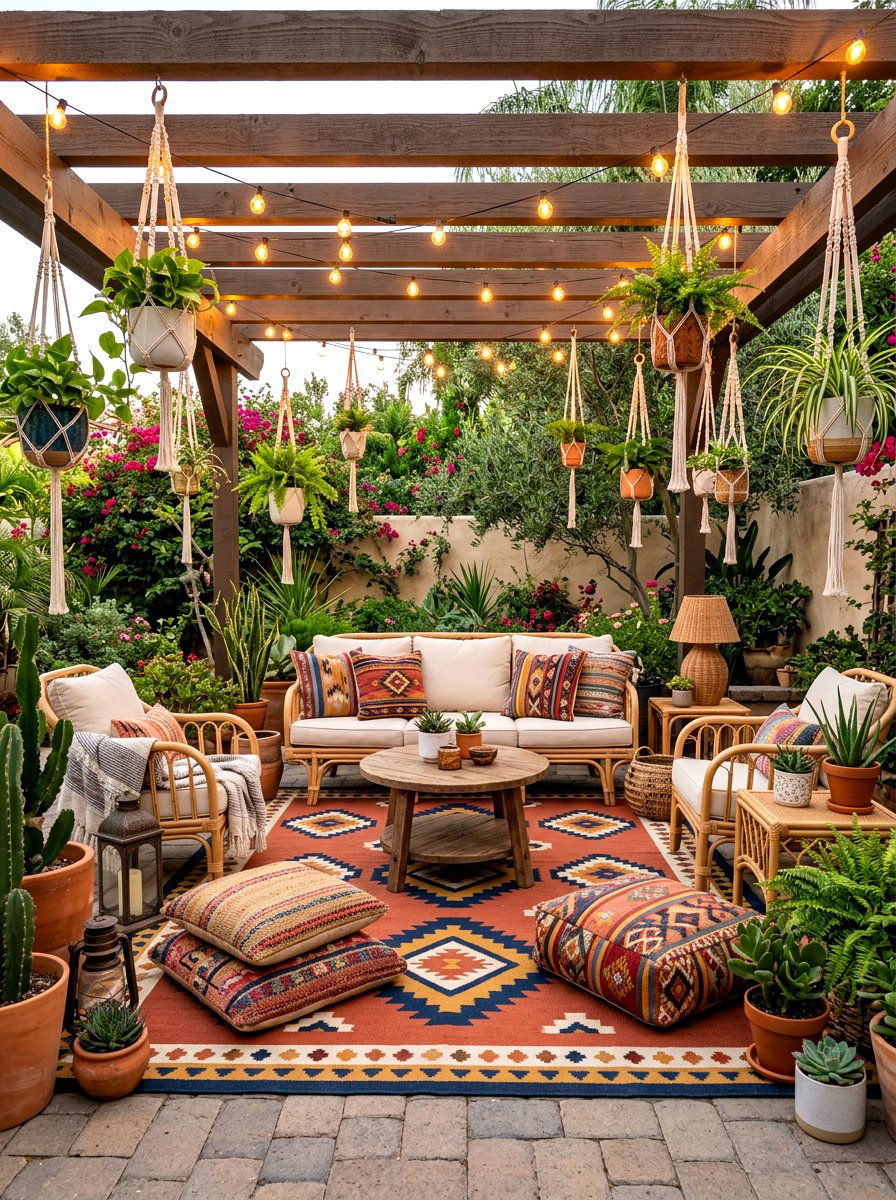 Boho Patio - 30 garden decor ideas
