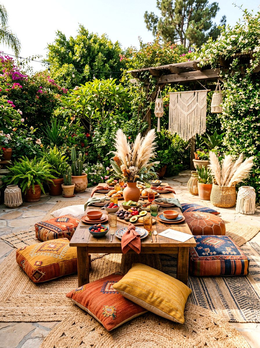 Boho Patio Brunch - 30 brunch patio setup ideas