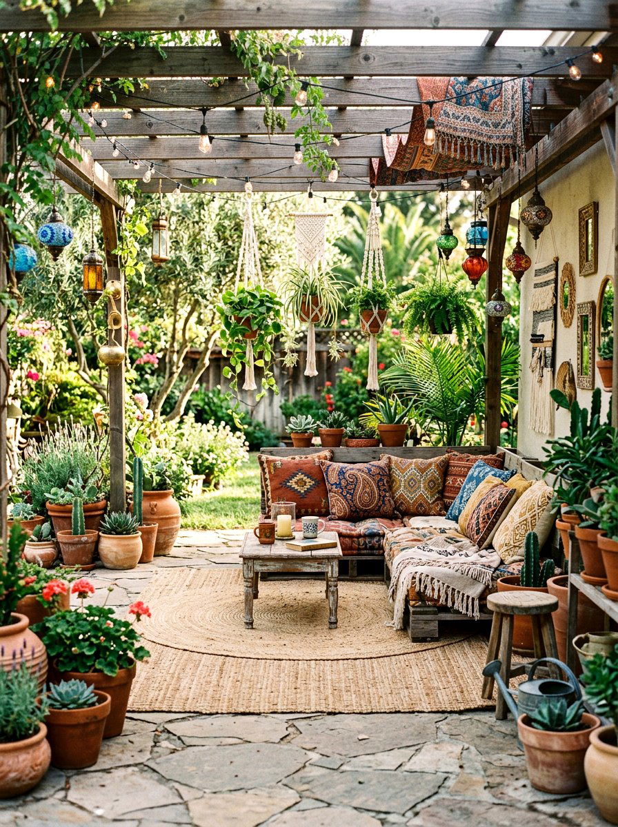 Boho Patio Decor - 30 summer entertaining patio ideas