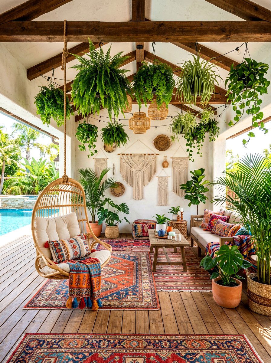 Boho Pool House - 30 pool house ideas