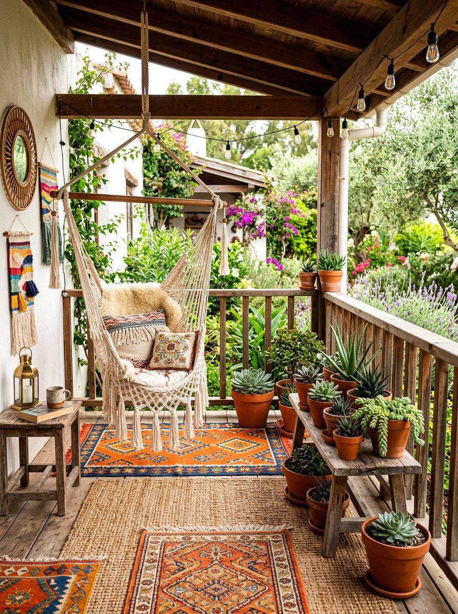 Boho Porch Styling - 30 July porch ideas aesthetic