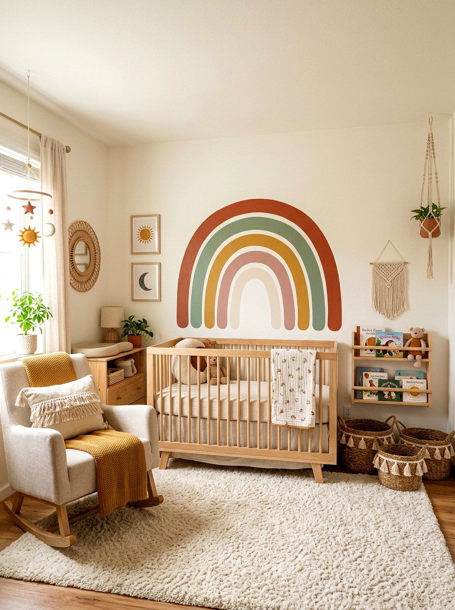 Boho Rainbow Decal - 30 nursery accent wall ideas