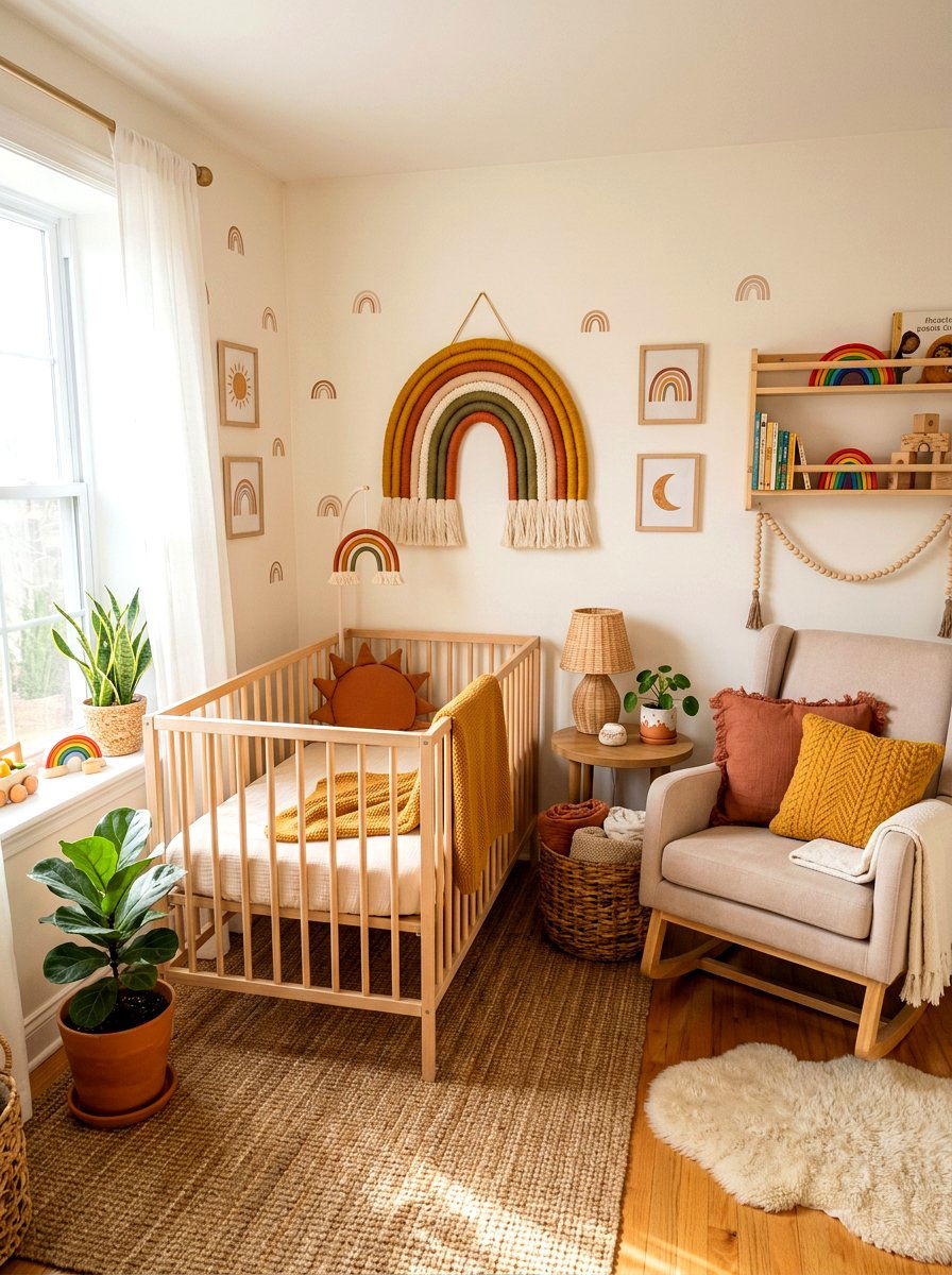 Boho Rainbow Nursery - 30 muted rainbow bedroom ideas