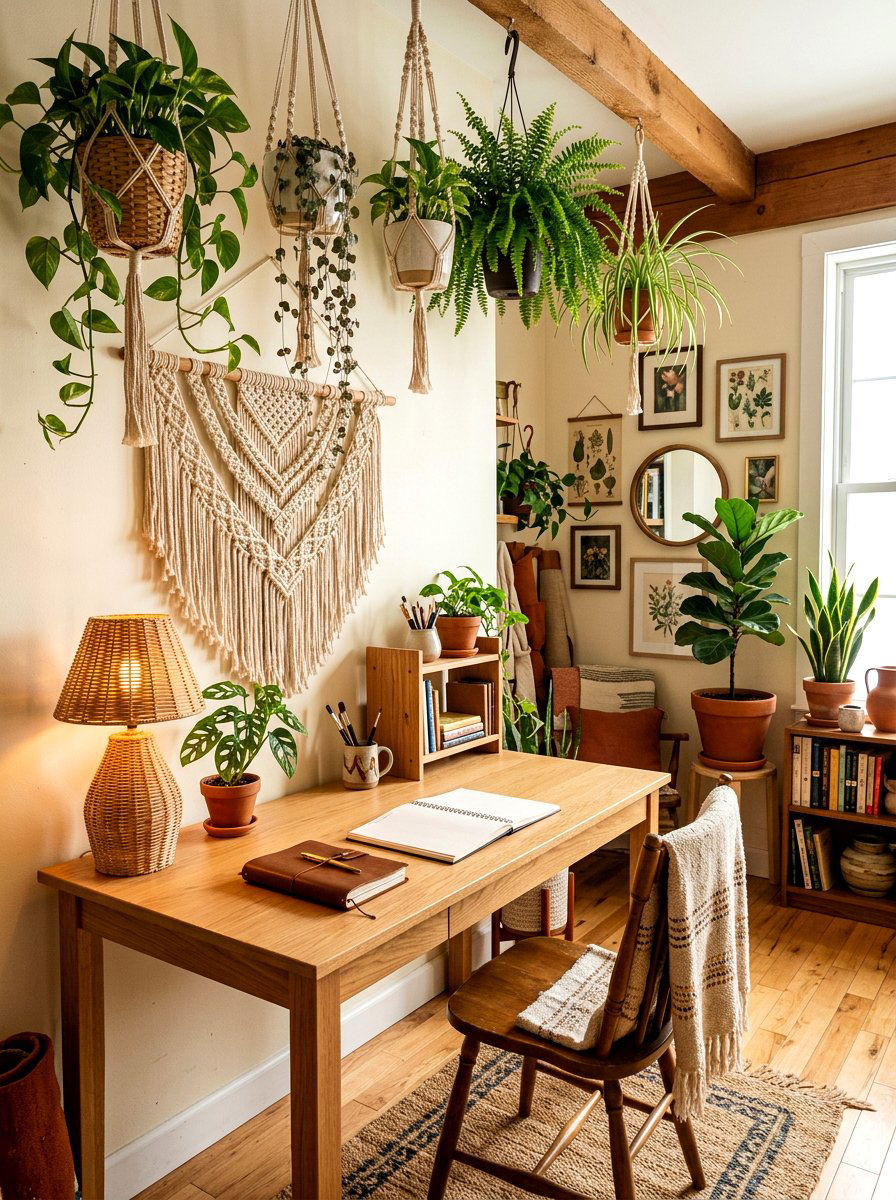 Boho Rattan Desk Lamp - 30 desk lamp styling ideas