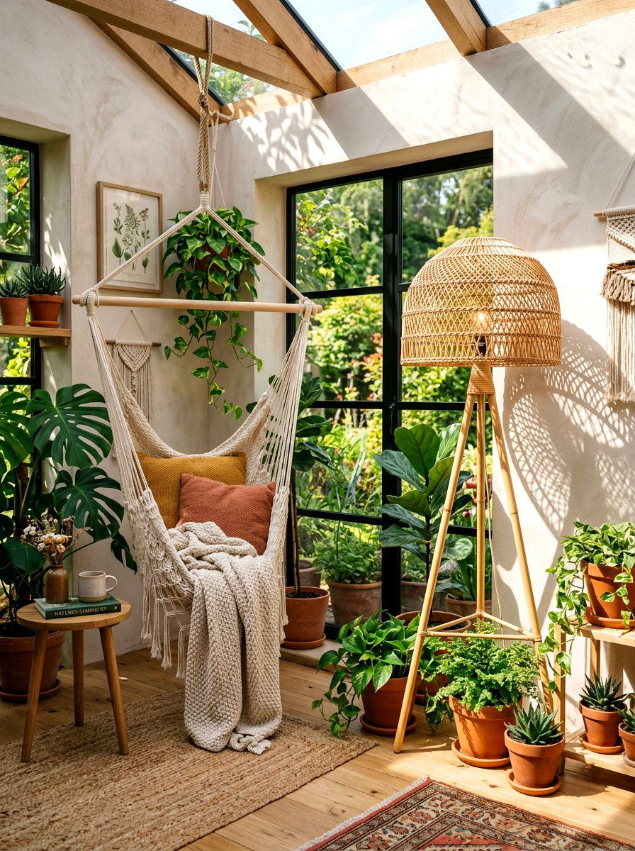 Boho Rattan Floor Lamp - 30 floor lamp corner ideas