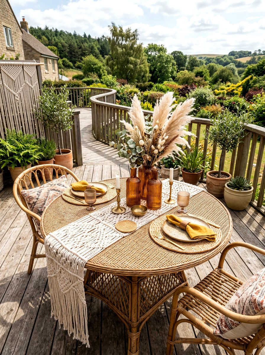 Boho Rattan Table - 30 collected tablescape ideas aesthetic