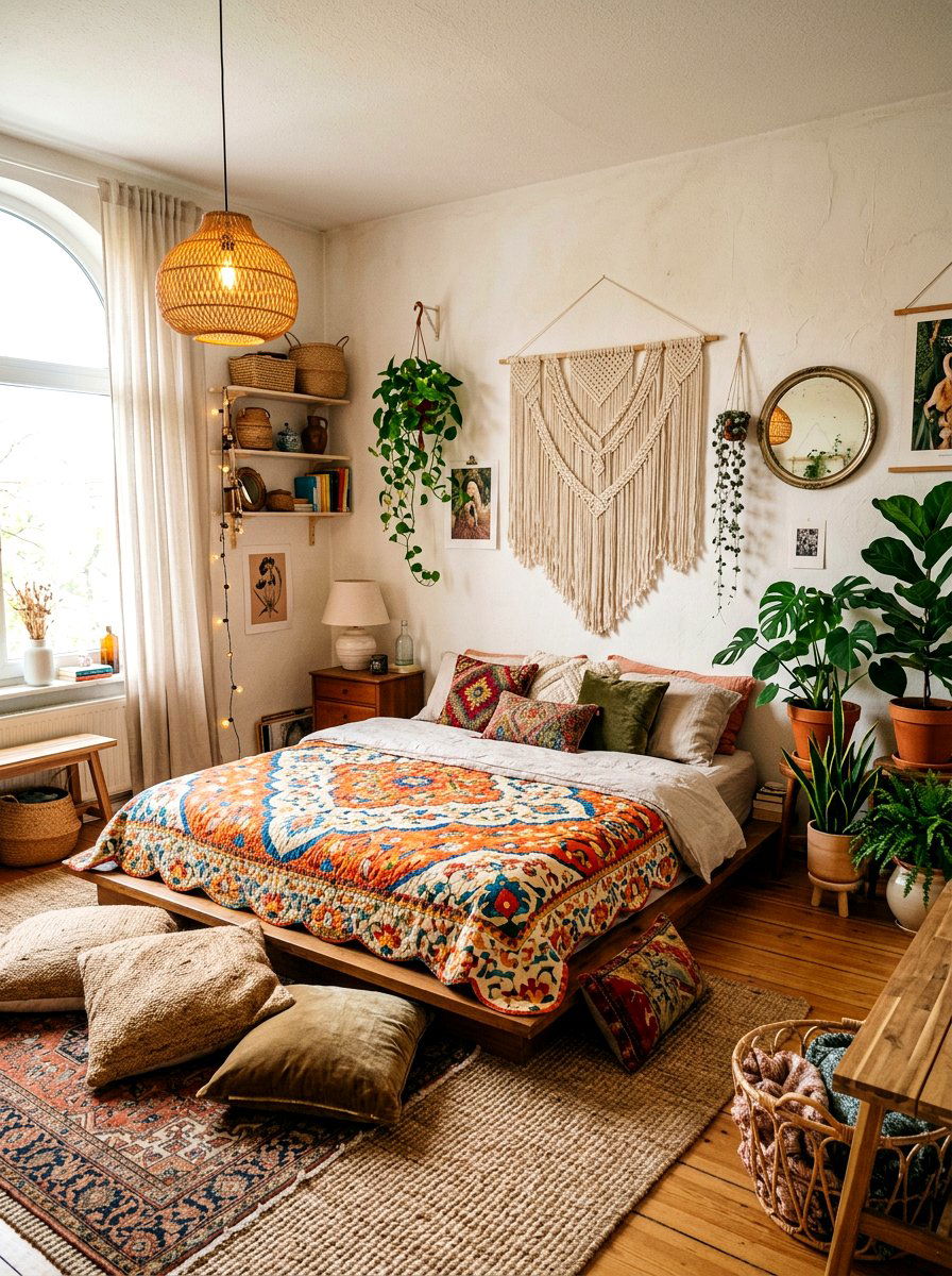 Boho Scalloped Quilt - 30 scalloped bedding ideas