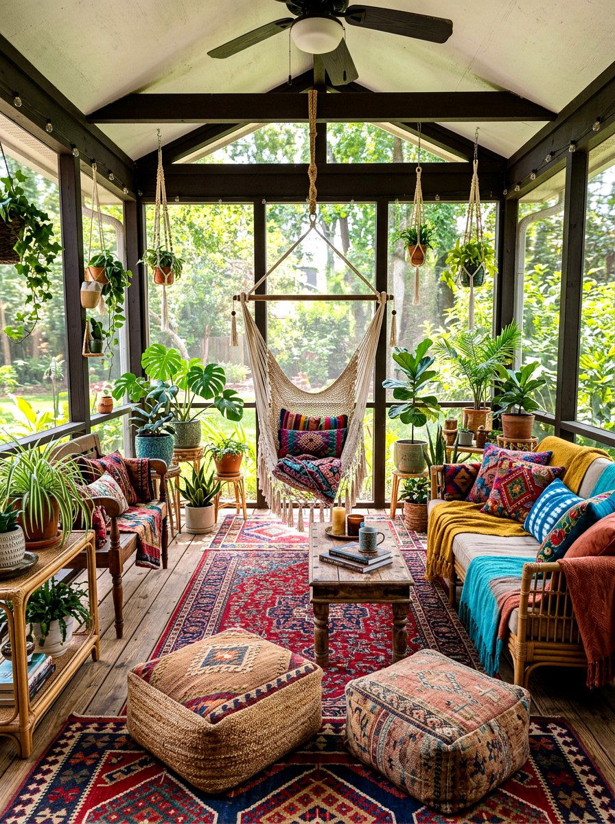 Boho Screened In Porch Decor - 30 screened in porch ideas