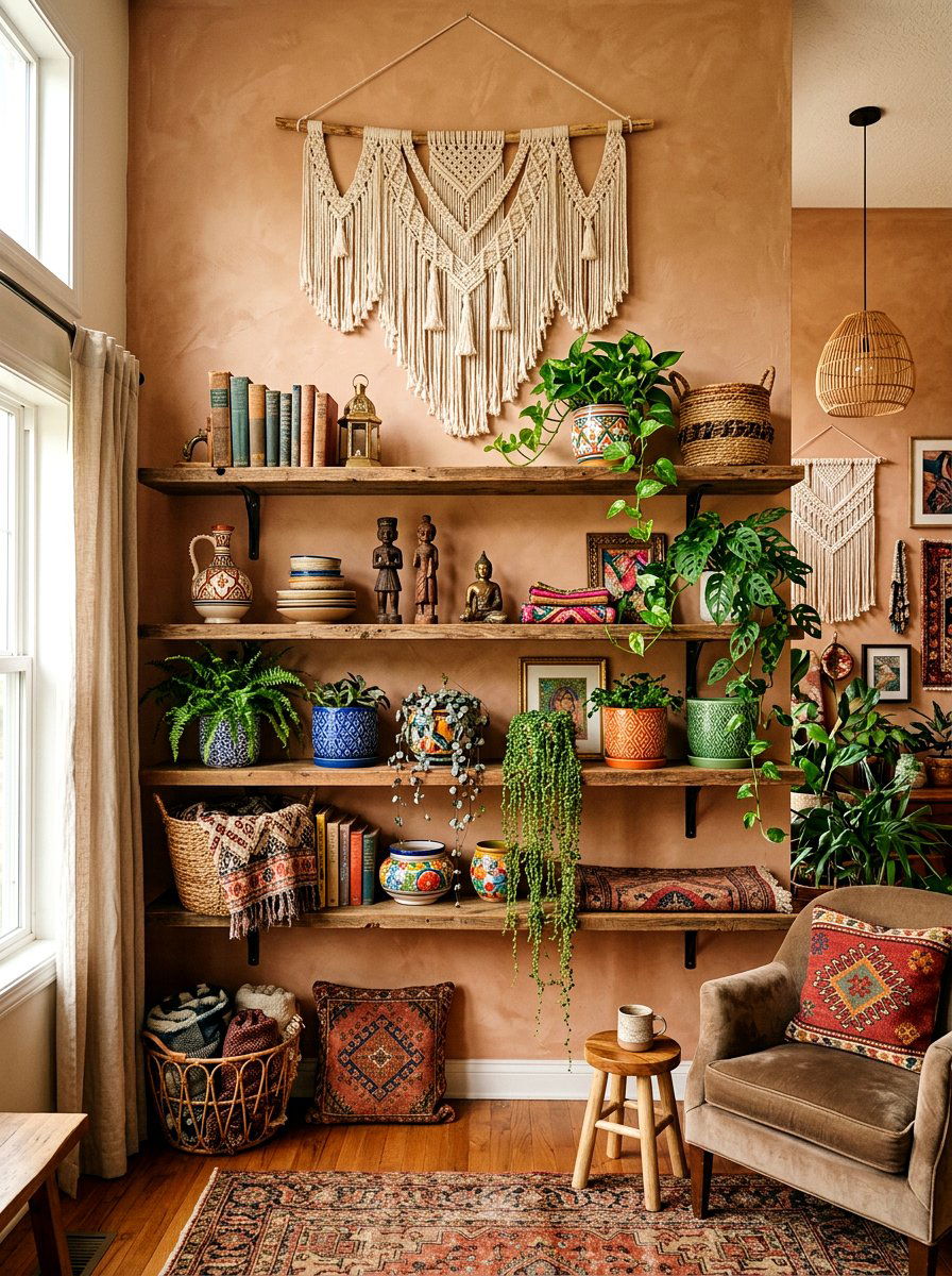 Boho Shelf Styling - 30 shelf styling ideas