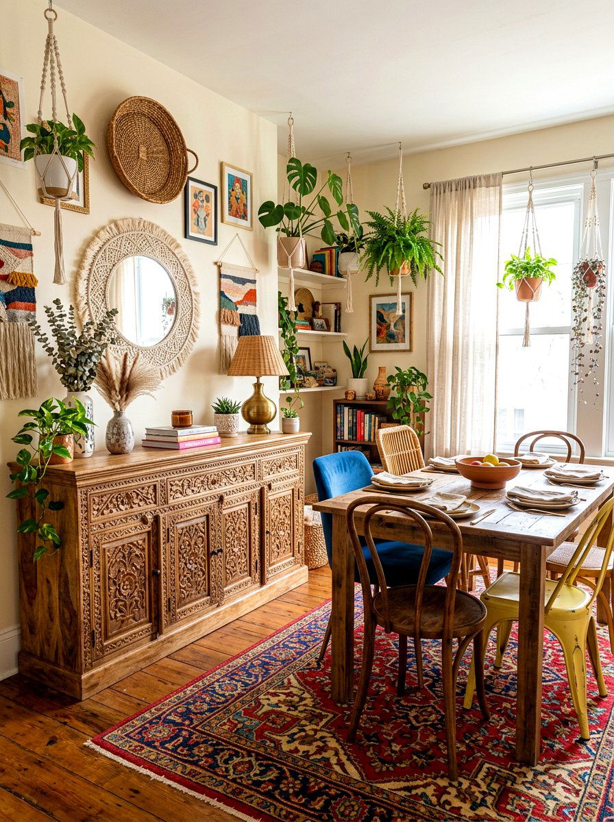 Boho Sideboard - 30 sideboard dining room ideas
