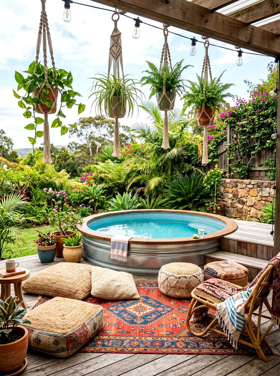 Boho Stock Tank Pool - 30 stock tank pool ideas