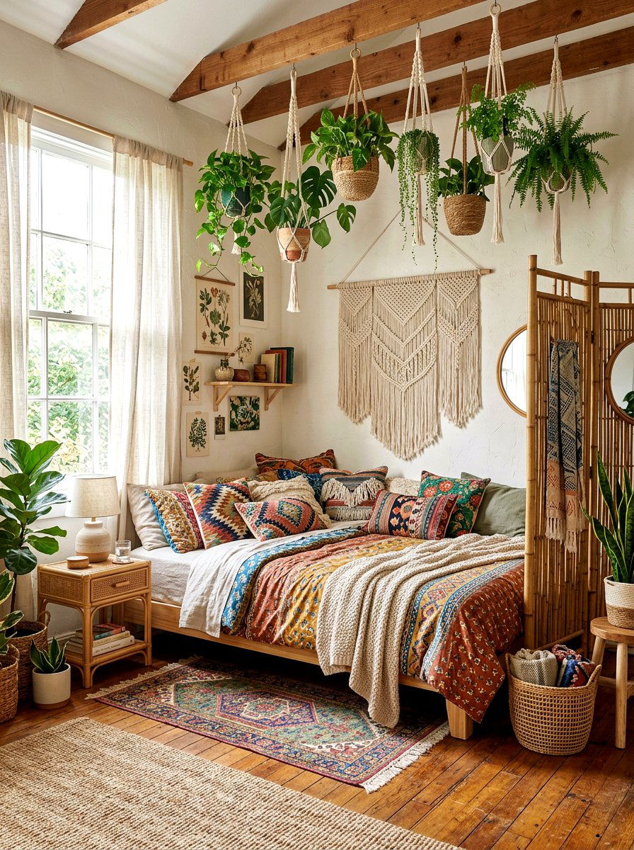 Boho Studio Bed Nook - 30 bed nook studio ideas