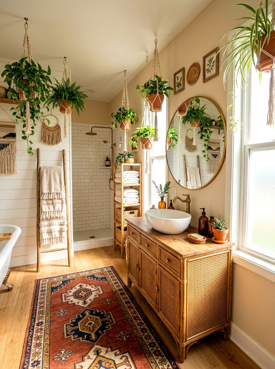 Boho Style Bathroom - 30 Pinterest bathroom ideas