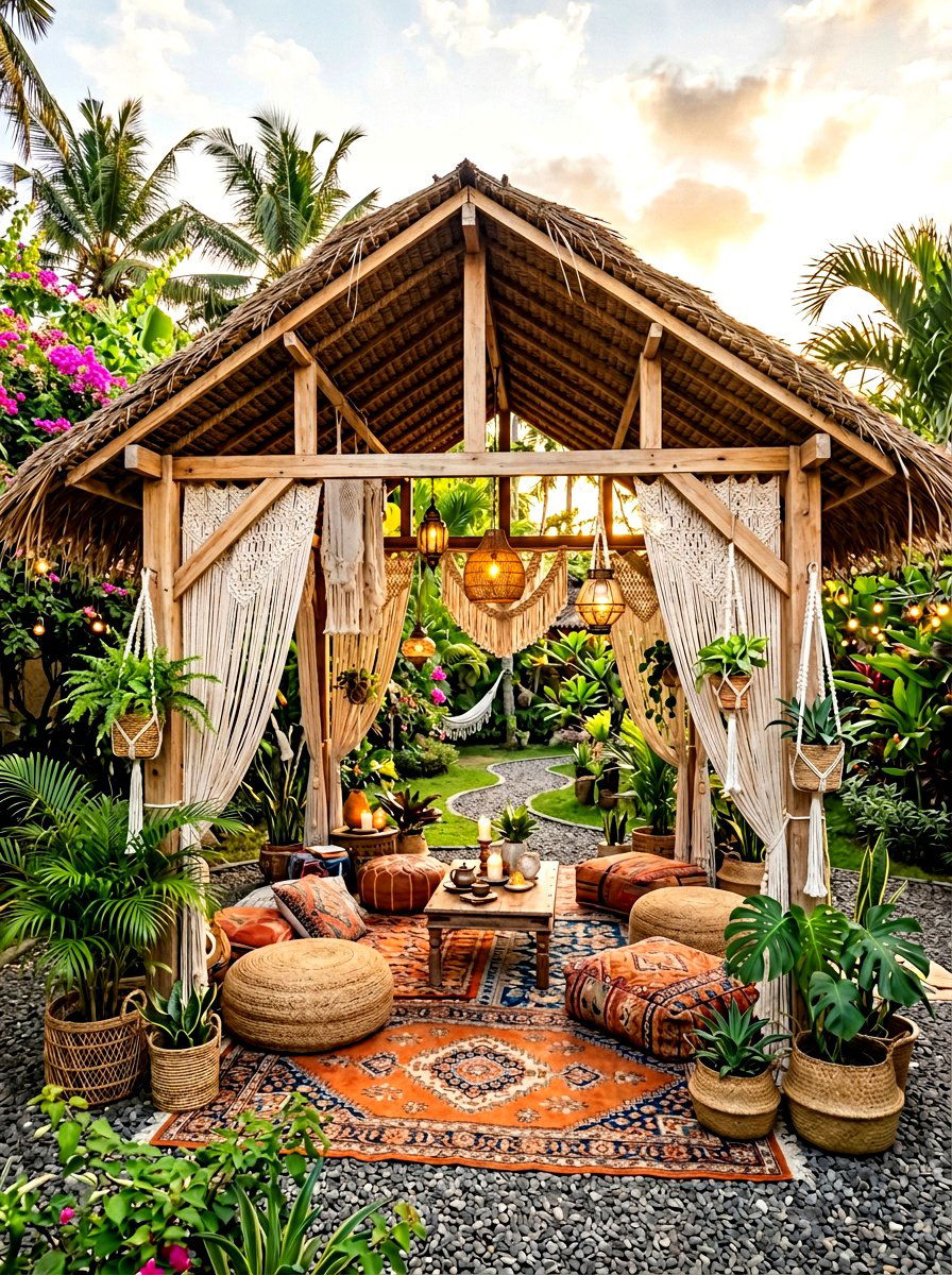 Boho Style Cabana - 30 cabana lounge ideas