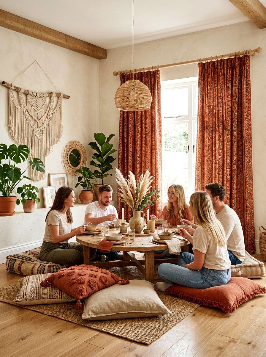 Boho Style Dining Room Drapes
