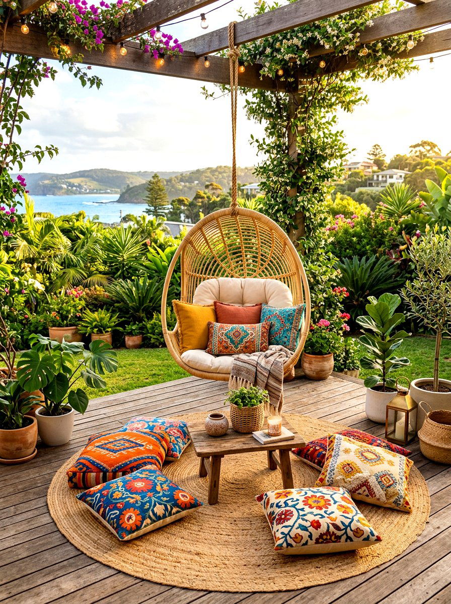 Boho Style Furniture - 30 terrace garden ideas