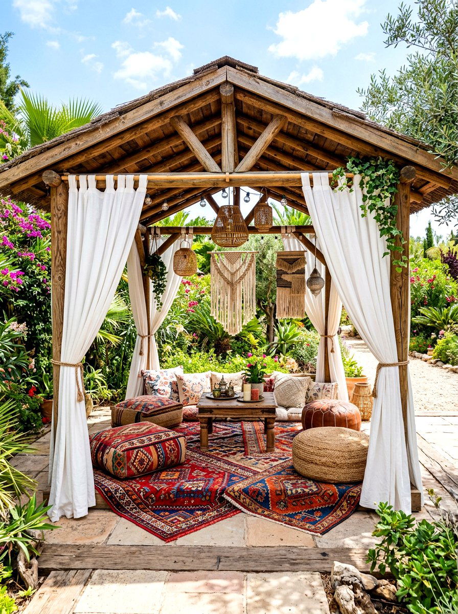 Boho Style Gazebo - 30 outdoor gazebo ideas