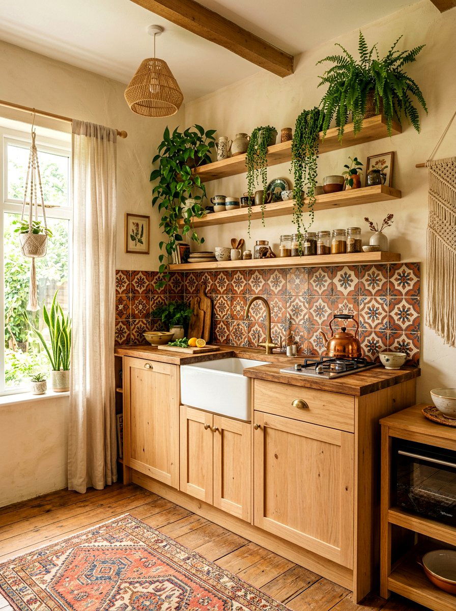 Boho Style Kitchenette - 30 kitchenette design ideas
