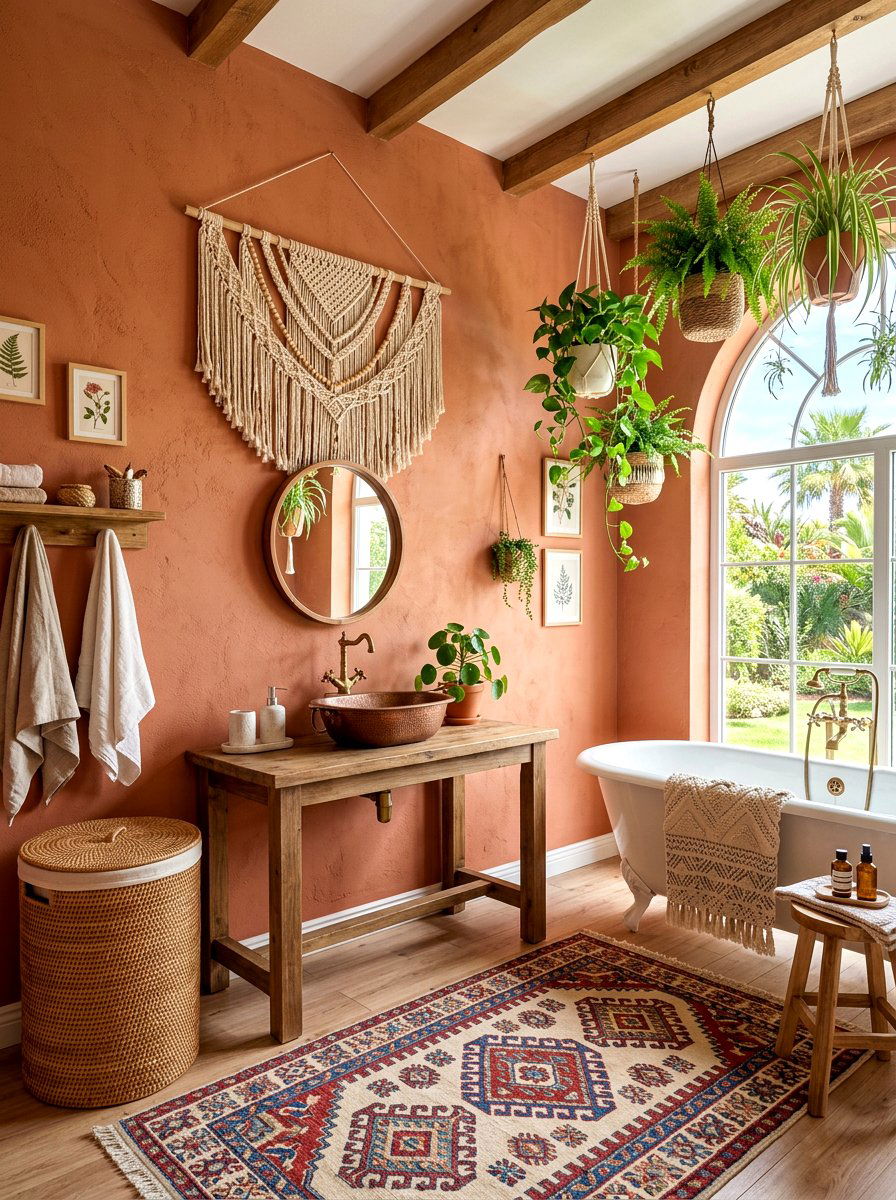 Boho Summer Bathroom - 30 summer bathroom decor ideas