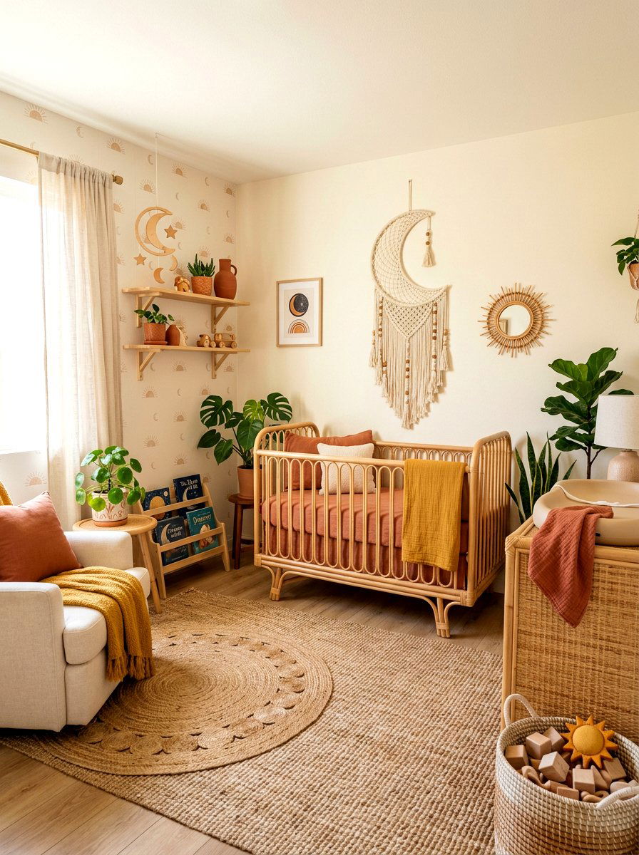 Boho Sun And Moon Decor - 30 celestial nursery ideas