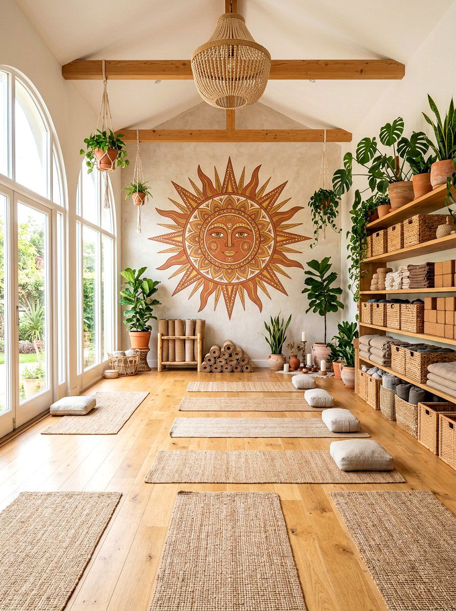 Boho Sun Mural - 30 peel and stick mural ideas