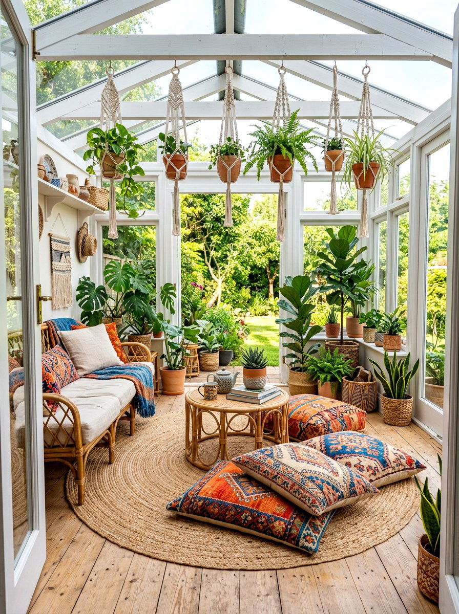 Boho Sunroom - 30 cozy sunroom ideas
