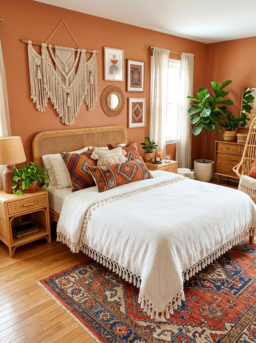 Boho Tassel Bedding Set - 30 cozy bedscape ideas