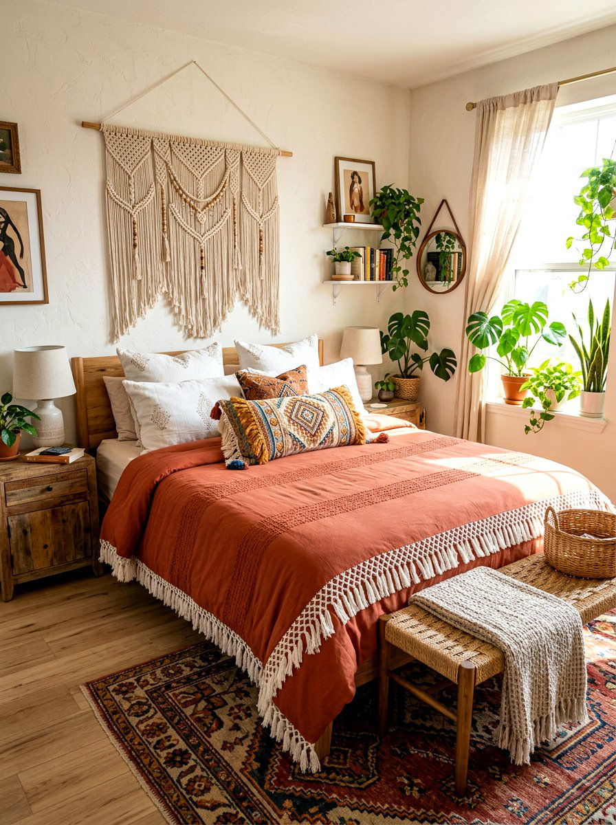 Boho Tassel Duvet - 30 layered bed styling ideas