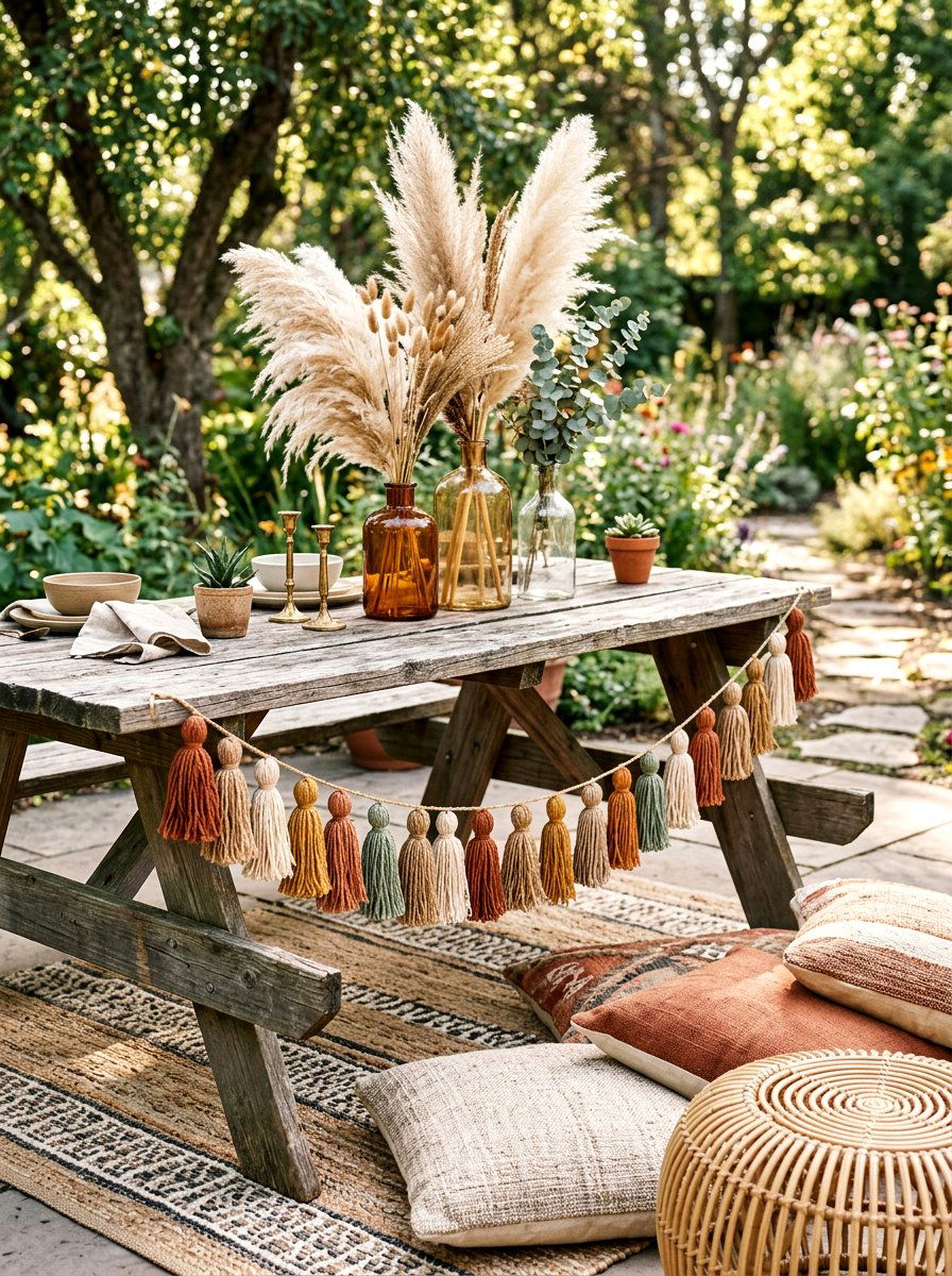 Boho Tassel Garland - 30 picnic party decor ideas